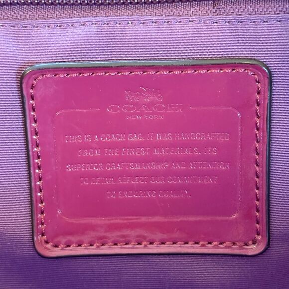 Coach Metro Quilted Leather Chain Tote Bag Cranberry Burgundy Large - Picture 11 of 14